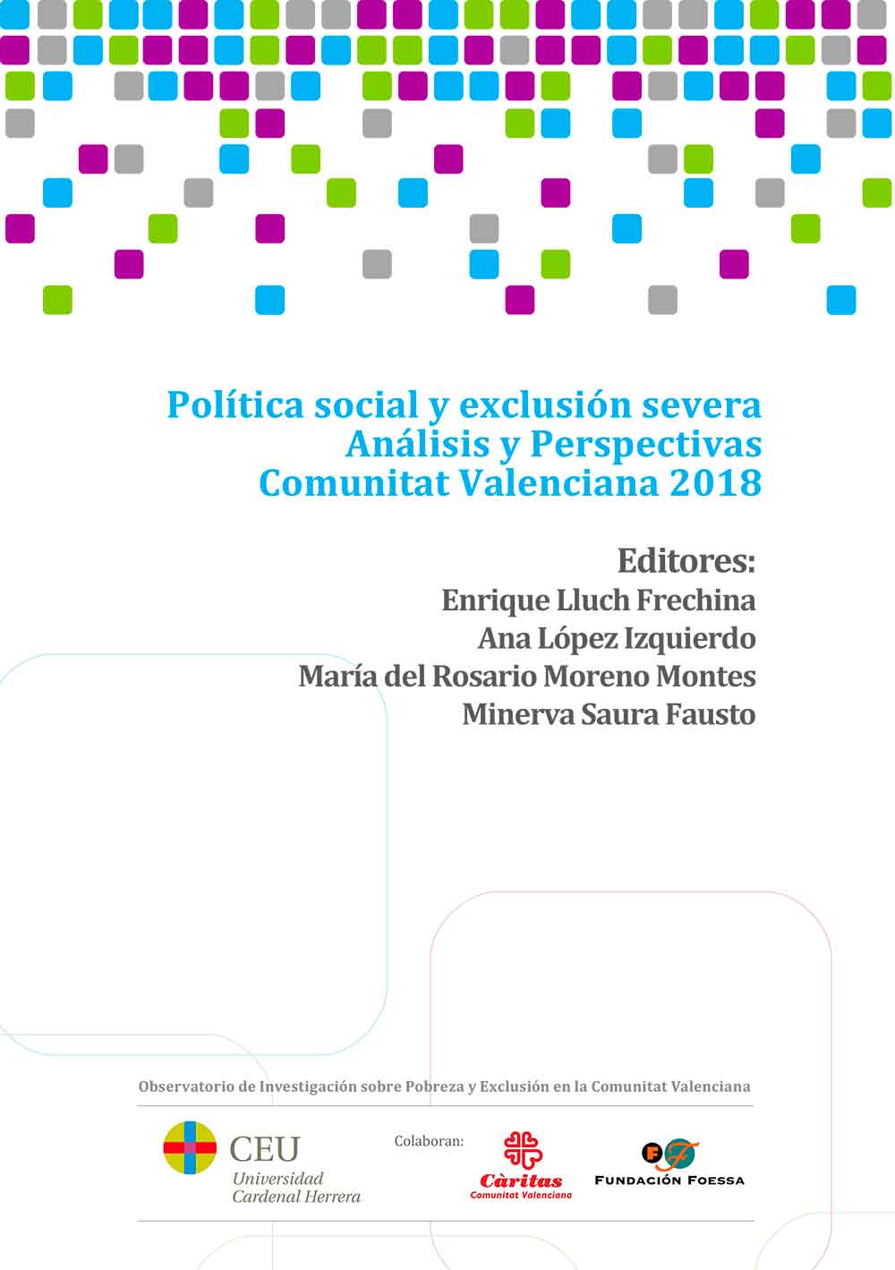 Portada Informe Observatorio de la pobreza de la Comunitat Valenciana 2018.