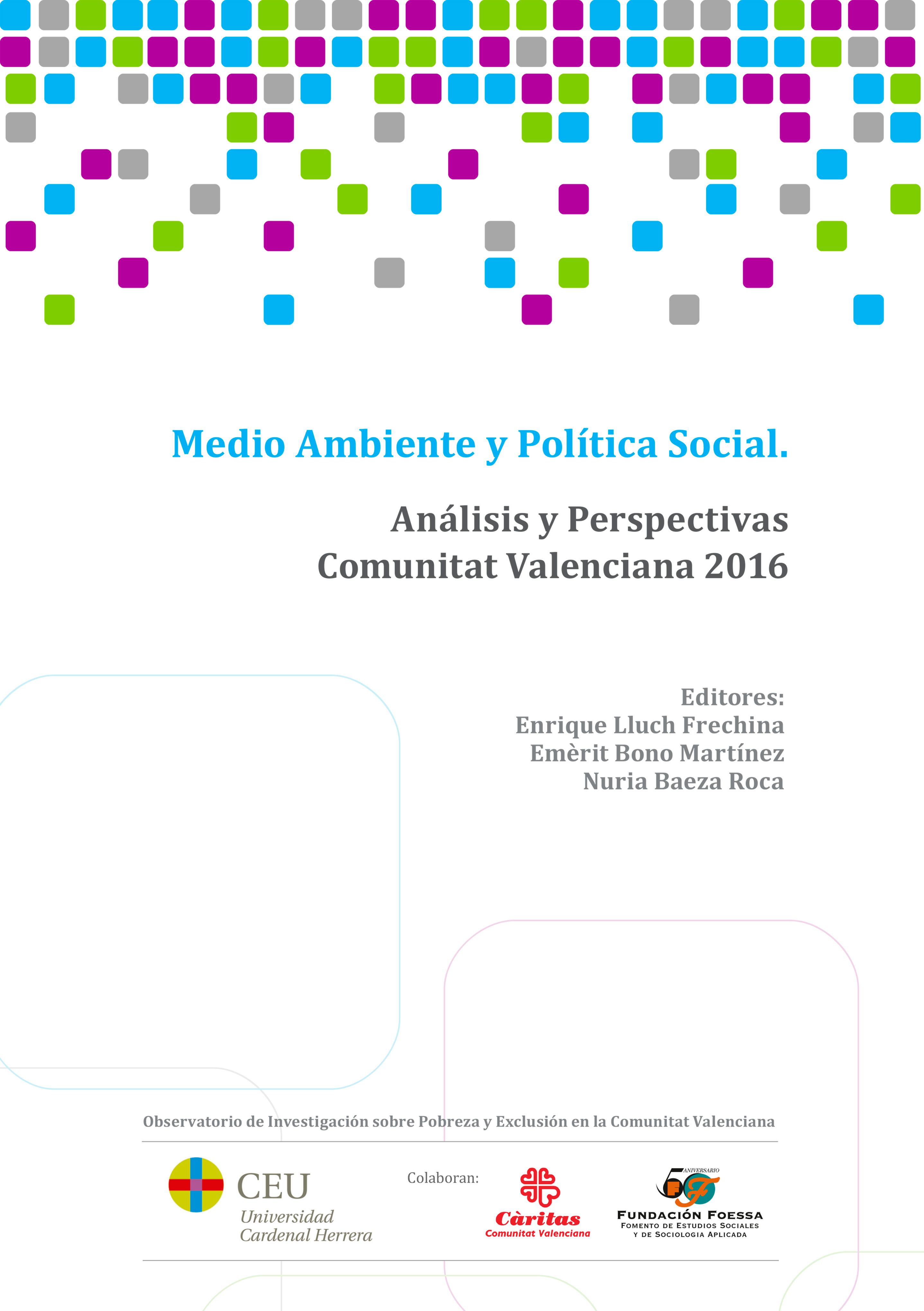 Portada Informe Observatorio de la pobreza de la Comunitat Valenciana 2016.