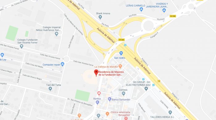 Mapa Residencia San Antonio de Benagéber.