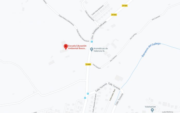 Mapa Casa Don Bosco, Godelleta.
