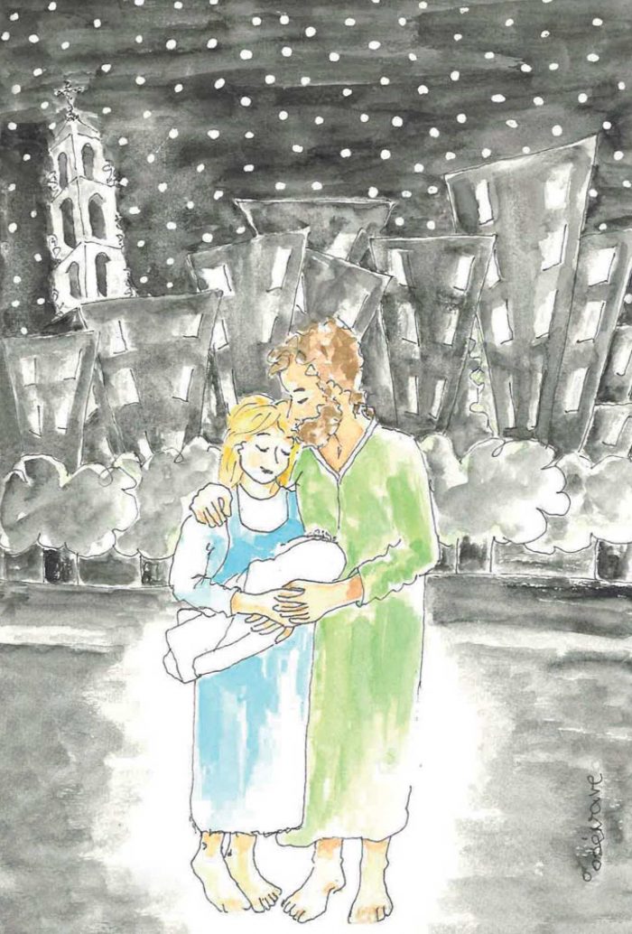 Navidad Cáritas 2020. Ilustración: Mª José Varea.