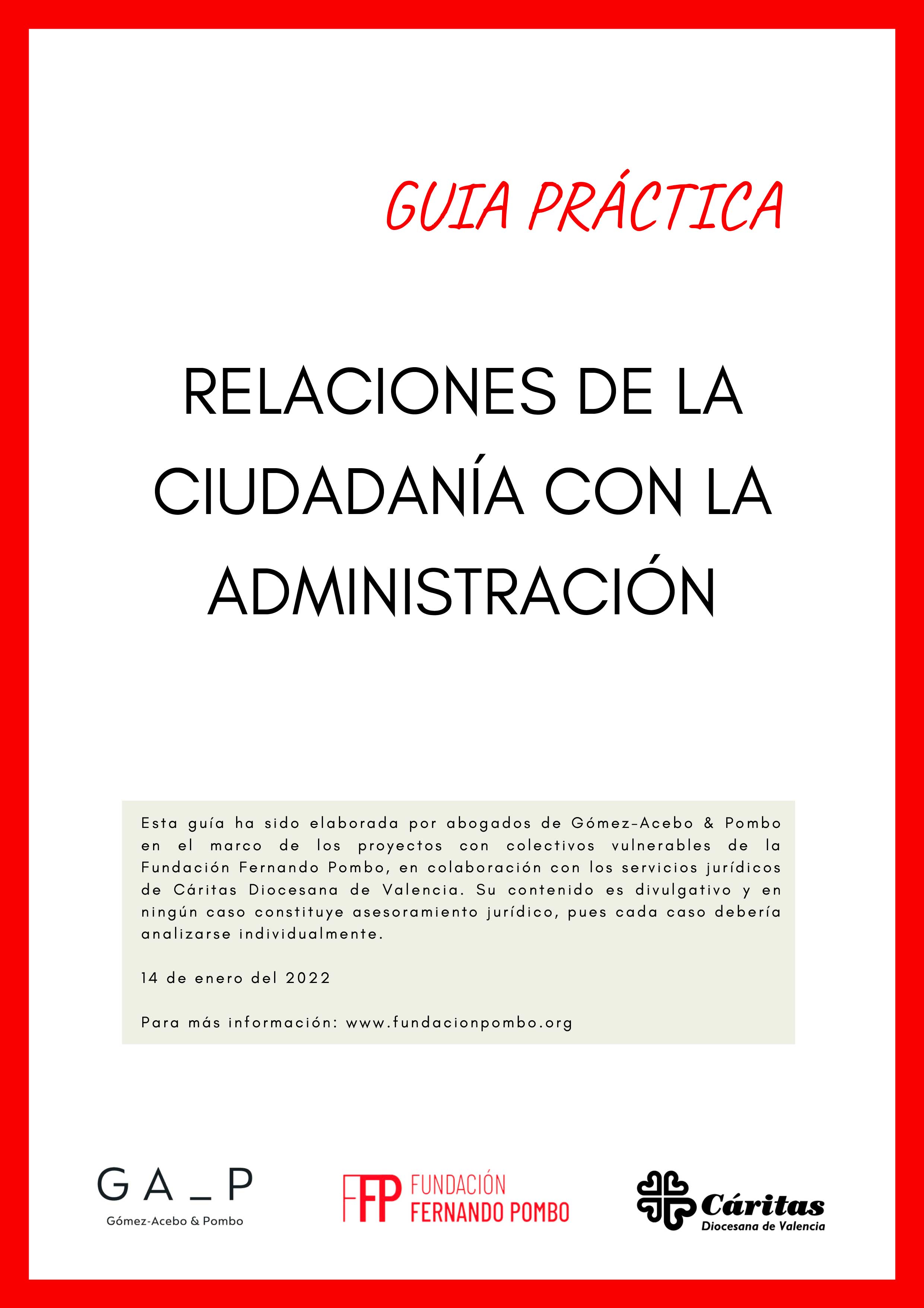 Portada guía relaciones con la Administración.